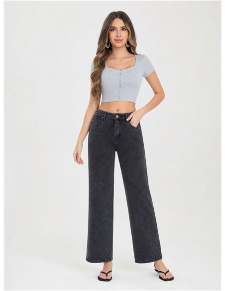 Gerade geschnittene graue Jeans