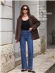 Jeans a gamba dritta con tasche borchiate