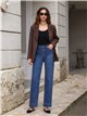 Jeans a gamba dritta con tasche borchiate