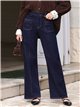 Jeans wide leg bolsillos pespunte