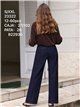Jeans wide leg bolsillos pespunte