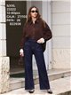 Jeans wide leg bolsillos pespunte