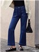 Jeans wide leg bolsillos tachuelas