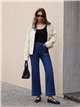 Jeans wide leg bolsillos tachuelas