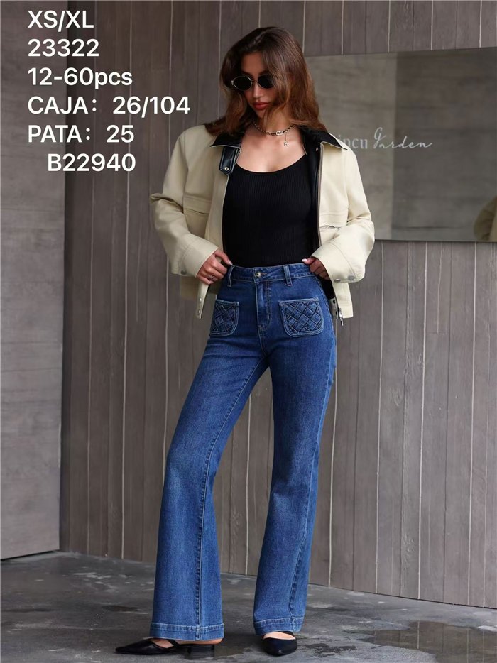 Jeans bolsillos trenzado