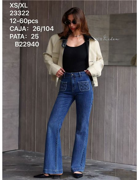 Jeans bolsillos trenzado