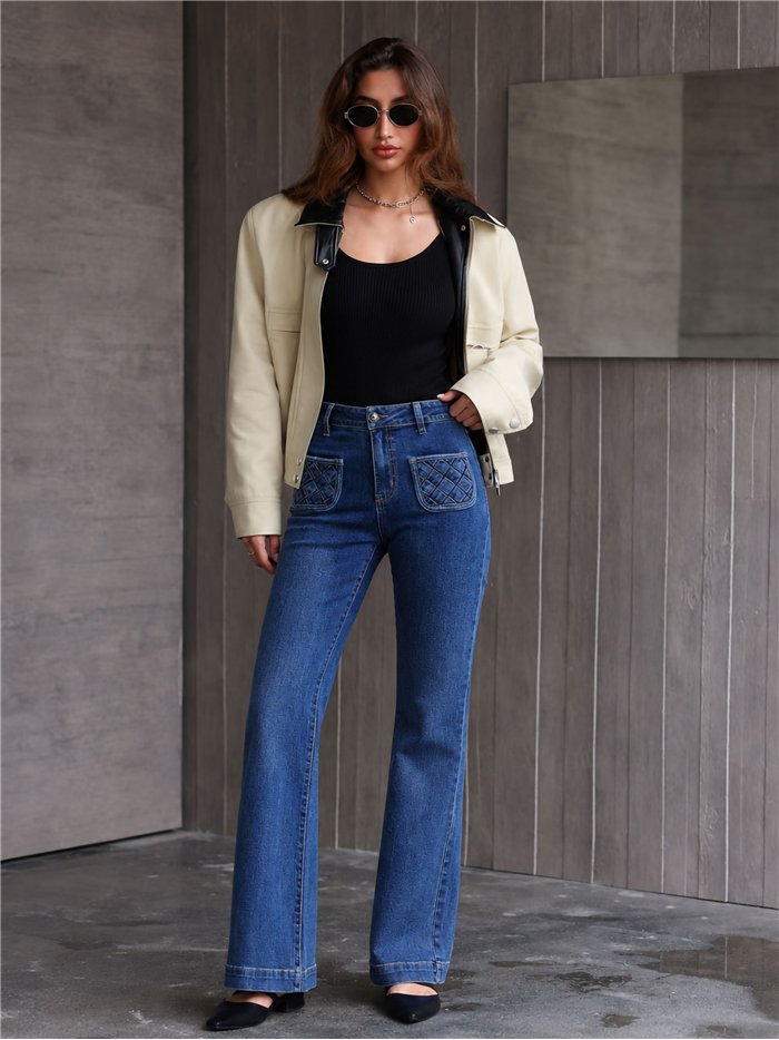 Jeans bolsillos trenzado