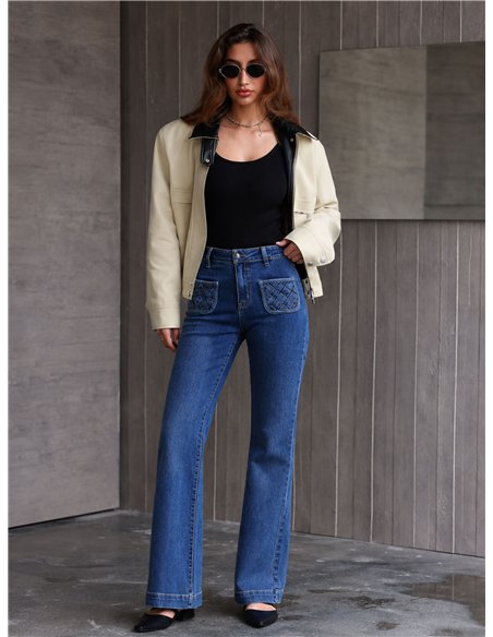 Jeans bolsillos trenzado