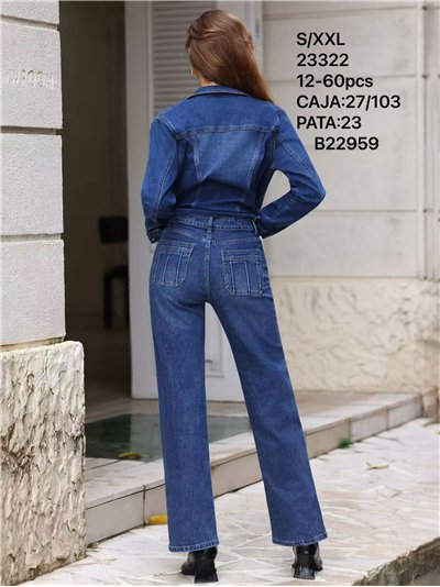 Jeans rectos bolsillos parche 2