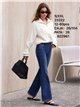 Jeans wide leg tachas bolsillos