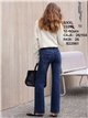 Jeans wide leg tachas bolsillos