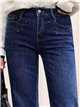 Jeans wide leg tachas bolsillos