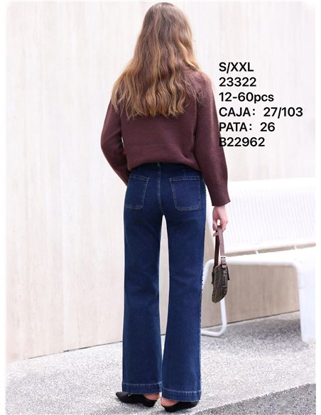 Jeans wide leg tachuelas