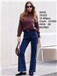 Jeans wide leg tachuelas