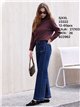 Jeans wide leg tachuelas