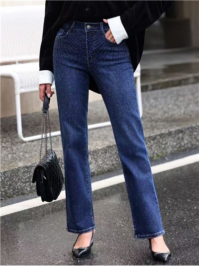 Jeans rectos strass