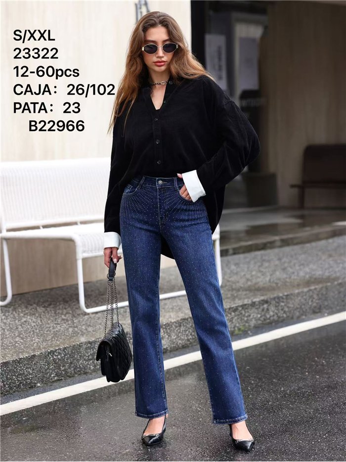 Jeans rectos strass