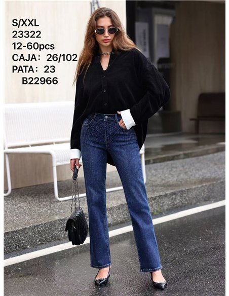Jeans rectos strass
