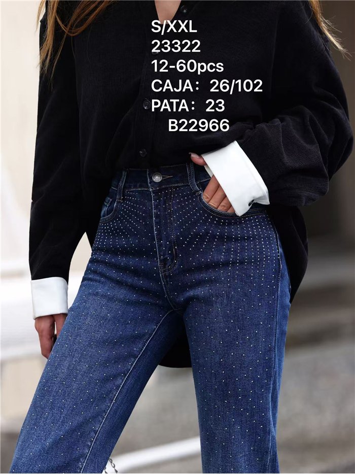Jeans rectos strass