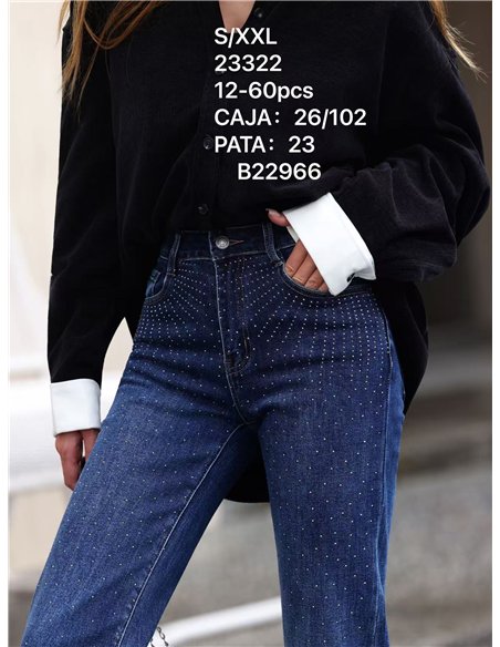 Jeans rectos strass