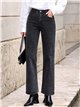 Jeans rectos gris strass
