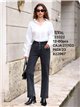 Jeans rectos gris strass