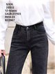 Jeans rectos gris strass