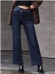 Jeans wide leg cintura cruzada