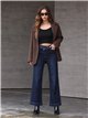 Jeans wide leg cintura cruzada