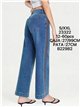 Jeans wide leg banda bordada con tachas