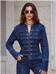 Giacca di jeans militare con bottoni decorativi