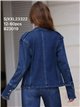 Giacca di jeans militare con bottoni decorativi