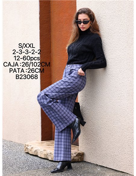 Jeans wide leg cuadros