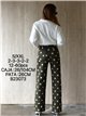 Jeans wide leg lunares