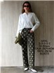 Jeans wide leg lunares