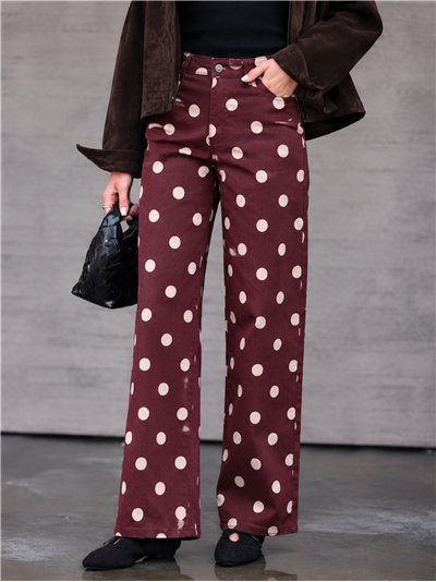 Jeans wide leg lunares