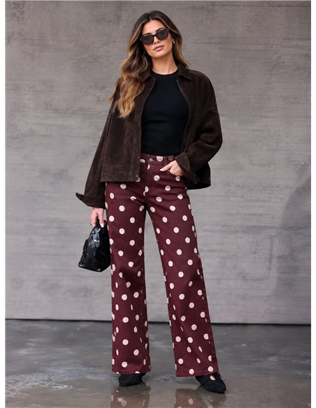 Jeans wide leg lunares