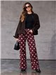 Jeans wide leg lunares