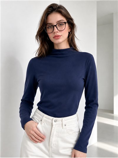 Camiseta básica cuello alto