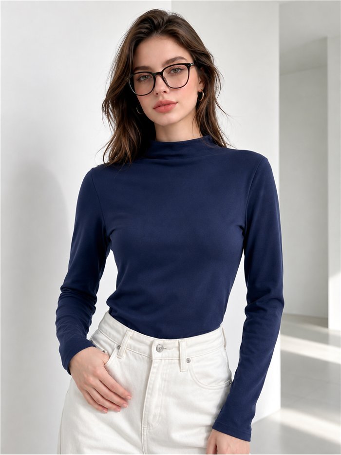 Camiseta básica cuello alto