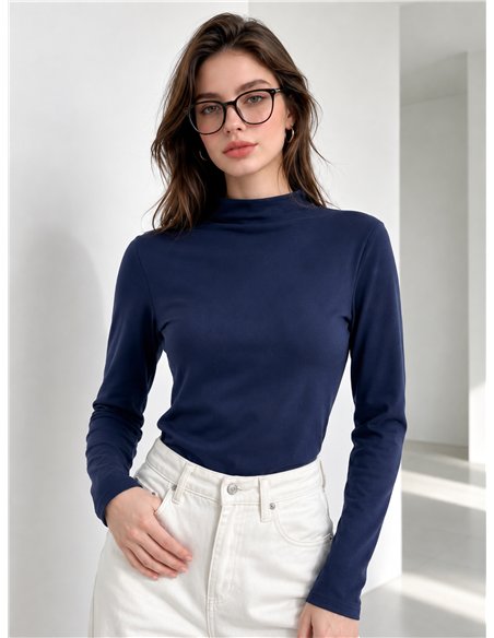 Camiseta básica cuello alto