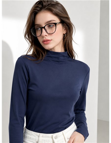 Camiseta básica cuello alto