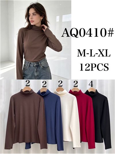 Camiseta lisa cuello vuelto 2