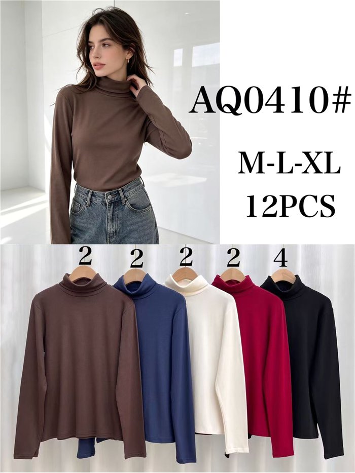 Camiseta lisa cuello vuelto
