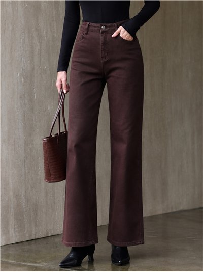 Jeans wide leg chocolate