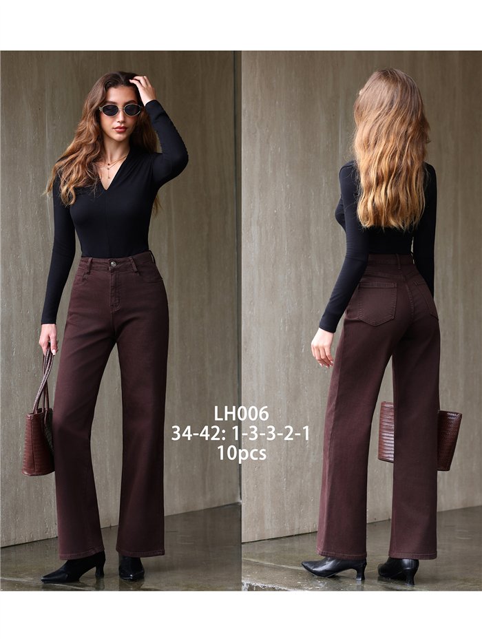 Jeans wide leg chocolate