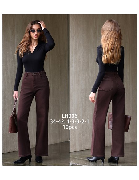 Jeans wide leg chocolate