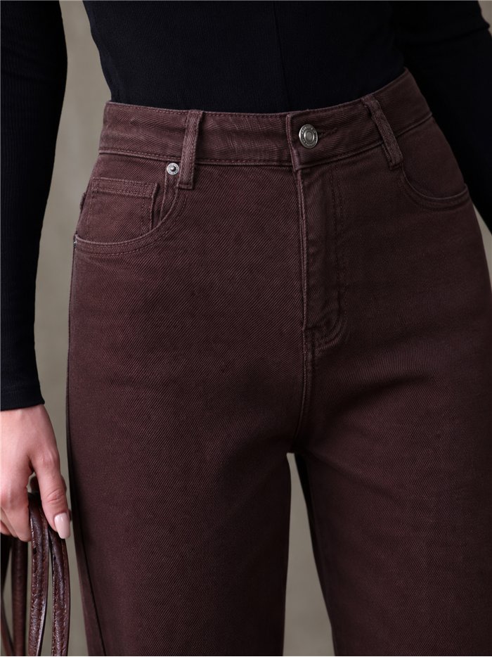 Jeans wide leg chocolate