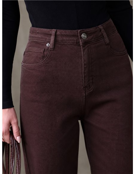 Jeans wide leg chocolate