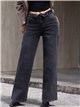Dunkelgraue Jeans mit weitem Bein